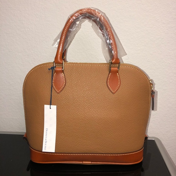 NWT Dooney & Bourke Pebble Grain Zip Zip Caramel Satchel Purse Retail Price $248 - Picture 5 of 5